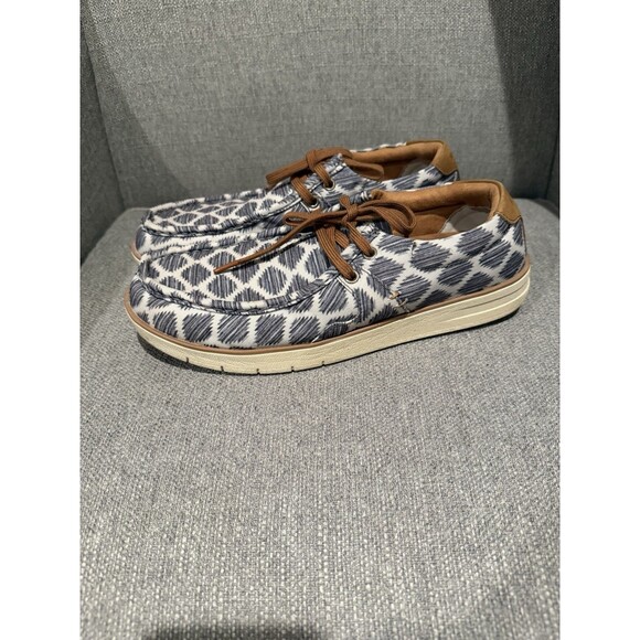 RANK 45 size 12D ORMFA22P2 blue aztec print - Picture 3 of 7